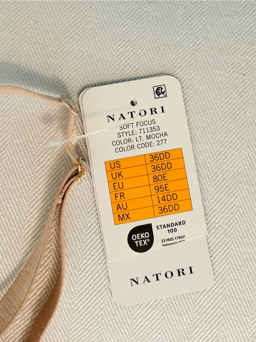 Natori Soft Focus Convertible Demi-T-Shirt Bra, Light Mocha, Size: 36DD, NWTs - Picture 5 of 8